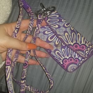 Vera Bradley ID holder wristlet with lanyard